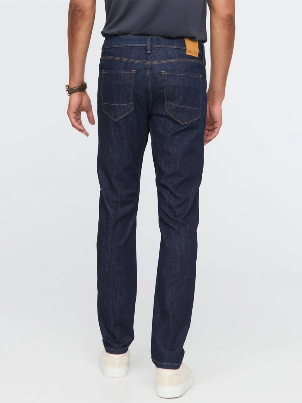 DU/ER Dark Blue Performance Denim Slim Fit Straight Jeans Heritage Rinse 38 x 32